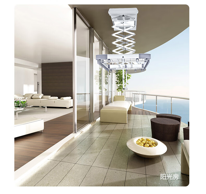 松下/panasonic 智能升降电动晾衣架 旋转环形杆 3直杆 晾晒篮 恒温