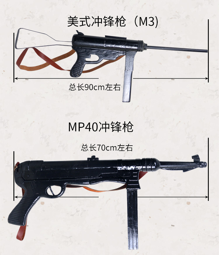 汤姆逊 玩具枪木质冲锋枪道具盖得斯登m31 m4 mp40波波沙pps索米