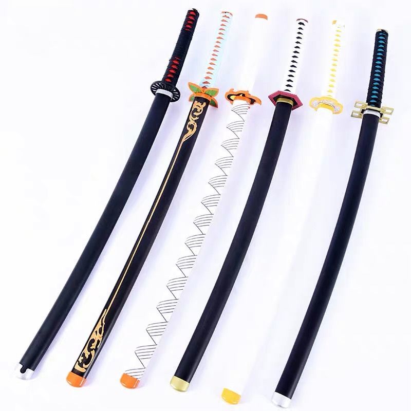 鬼灭之刃日轮刀金属1:1 不锈钢金属炭治郎摆件 cos道具未开刃 黑死牟