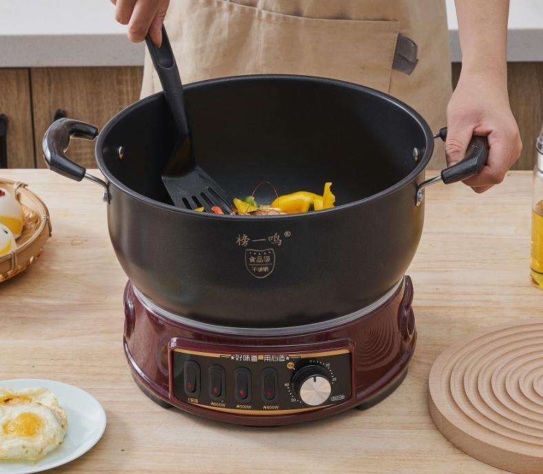 多功能电煮锅电炒锅家用多功能电热锅电炒菜炒锅一体式电锅蒸煮炖火锅