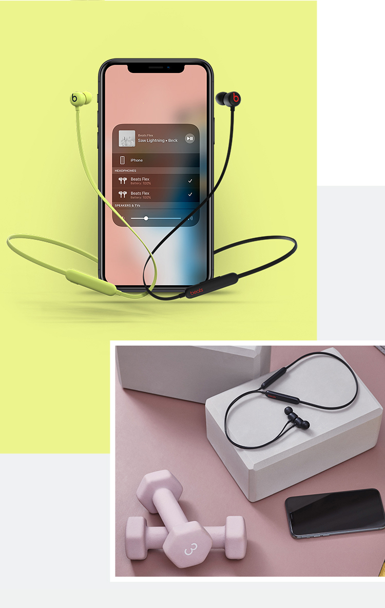 beatsflex蓝牙耳机入耳式运动苹果安卓无线颈挂挂脖式带线控带麦耳机