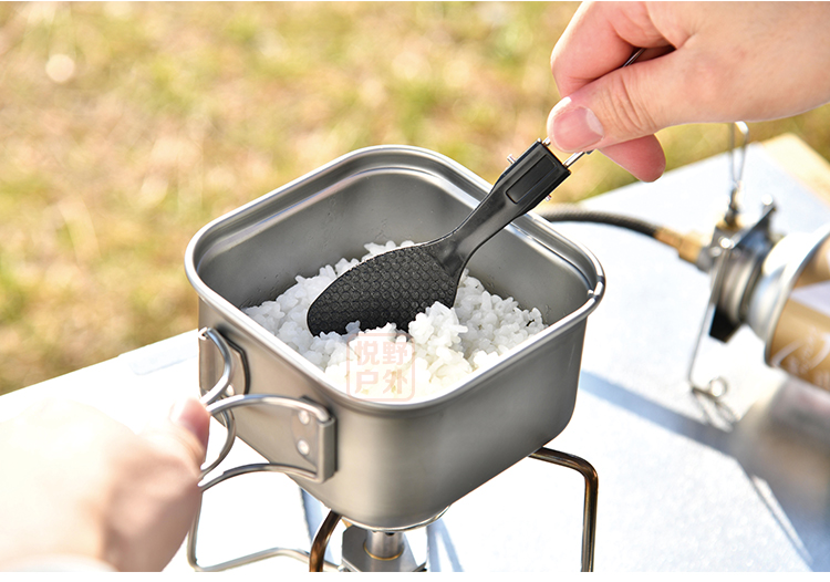 日本uniflame便携折叠餐具户外露营轻巧钛汤勺不锈钢叉子铲子662243