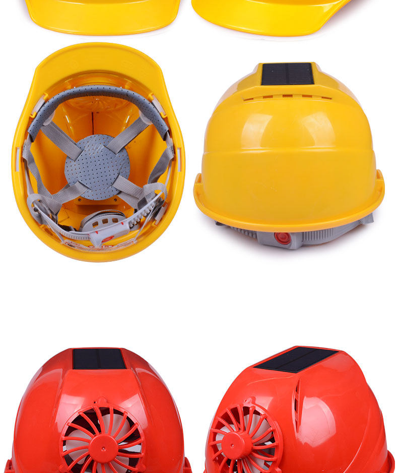 带灯充电帽子防晒空调头盔男 红色(ma款)双风扇/两档/6000ma【图片