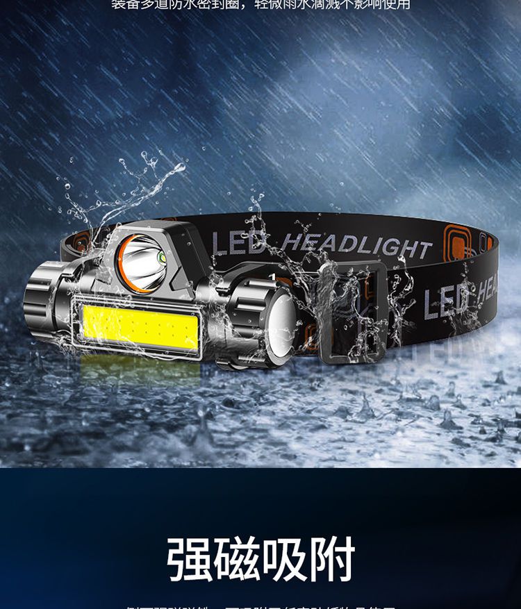 头灯超亮可充电氙气灯锂电户外钓鱼头灯霸王头戴led矿灯超长待机普通