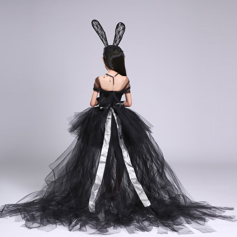 儿童t台秀时装亲子走秀潮服个性蓬蓬裙女孩演出燕尾裙创意模特秀 礼服