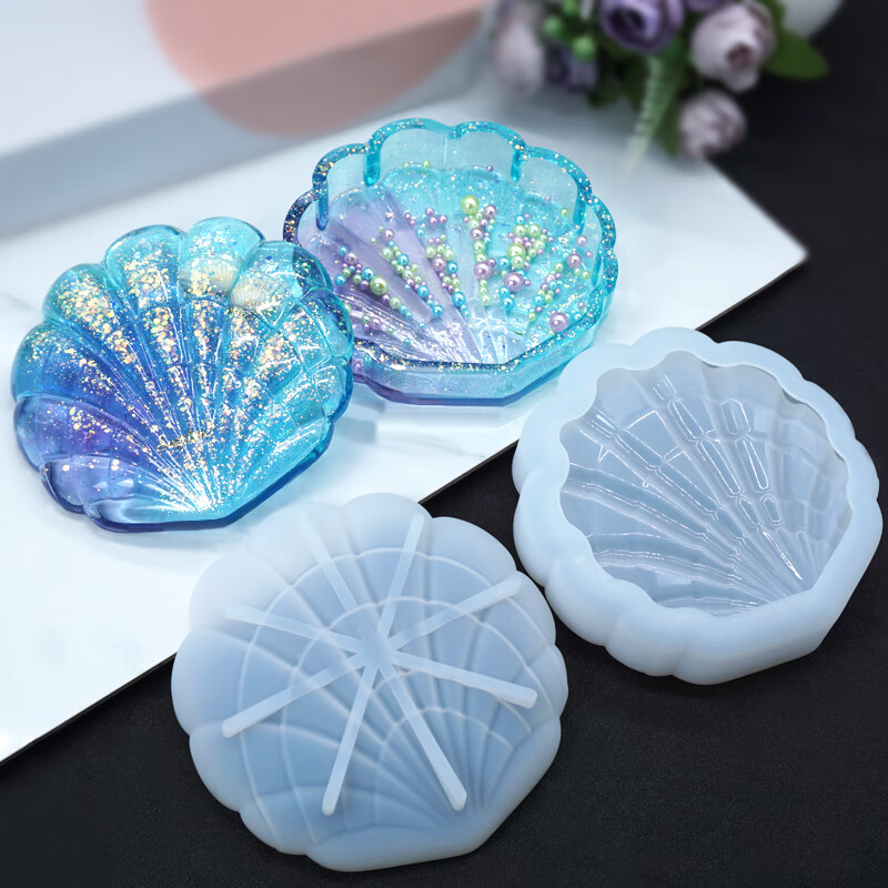 福铂睿fbri水晶滴胶贝壳收纳盒硅胶模具海洋风盒子摆台手工diy配件