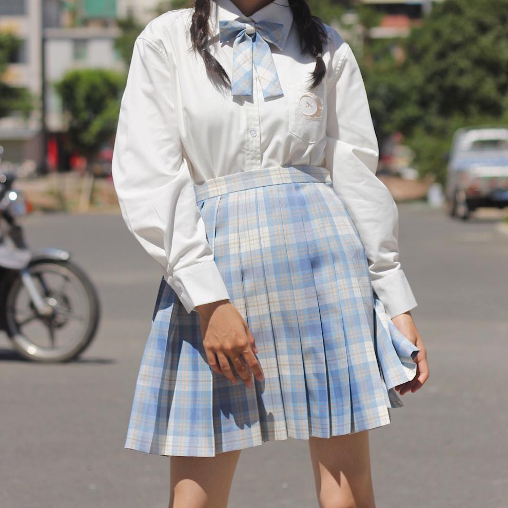 exemaba冰淇淋jk高腰百褶半身裙日系学院风半身裙日系少女学院风短裙