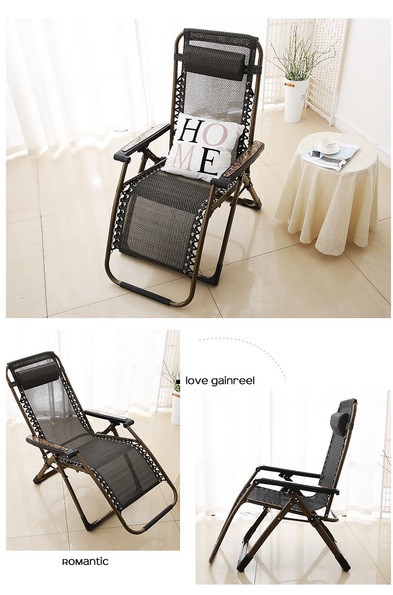 躺椅折叠椅午休午睡折叠床休闲靠背沙滩家用阳台便携加粗方管合金锁