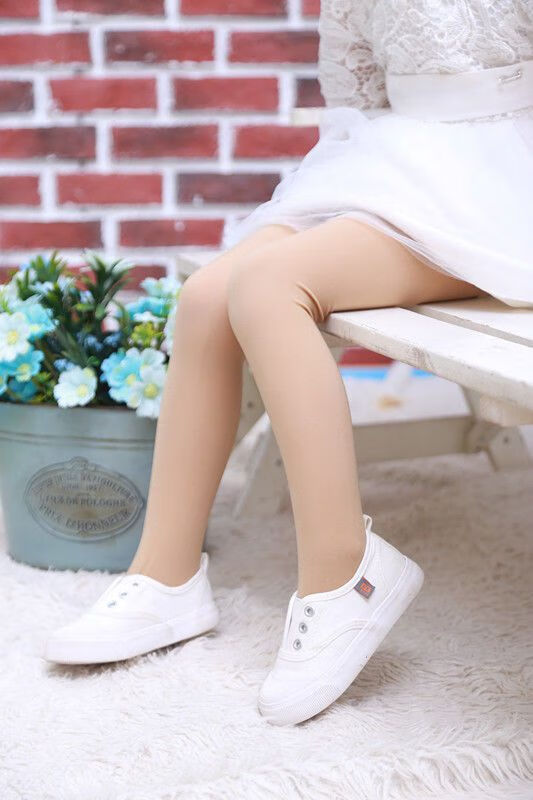 brangdy儿童跳舞裤袜儿童肉色连裤袜春秋薄款女童肤色打底裤踩脚学生