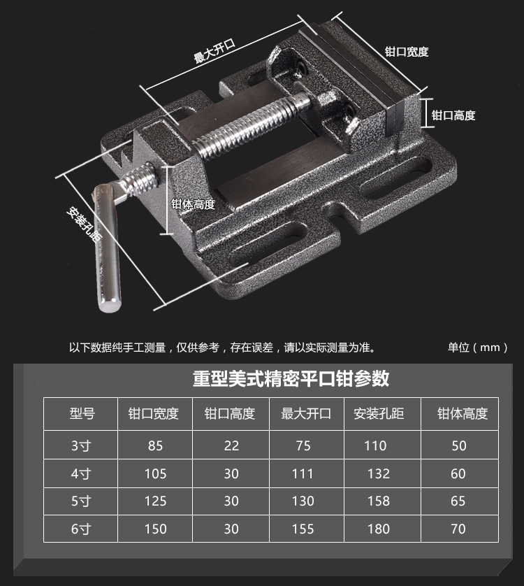 机用虎钳零件名称图片