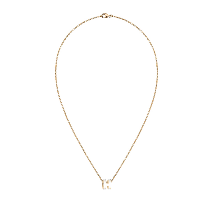 hermes/爱马仕项链女pop h字母迷你吊坠锁骨链旗舰官网专柜正品 mini