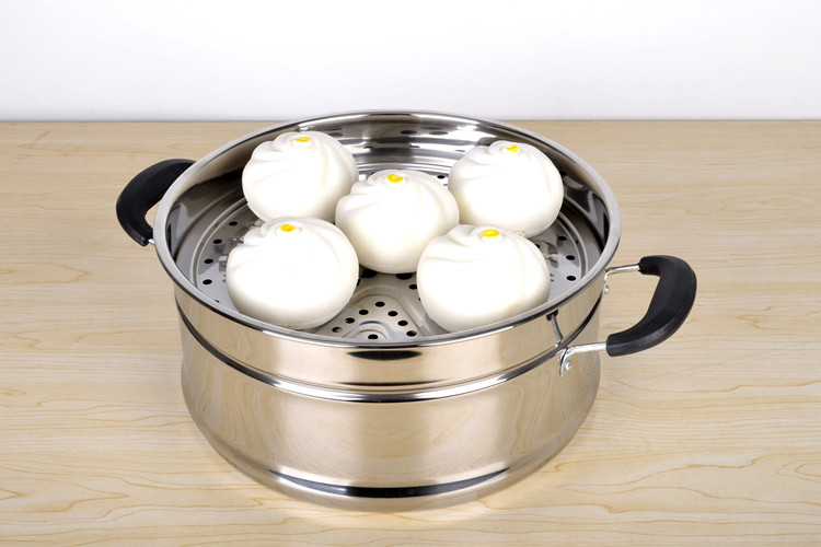 米詅特高13cm双层加厚不锈钢一体笼蒸格蒸屉蒸笼多用锅蒸锅笼屉30特高