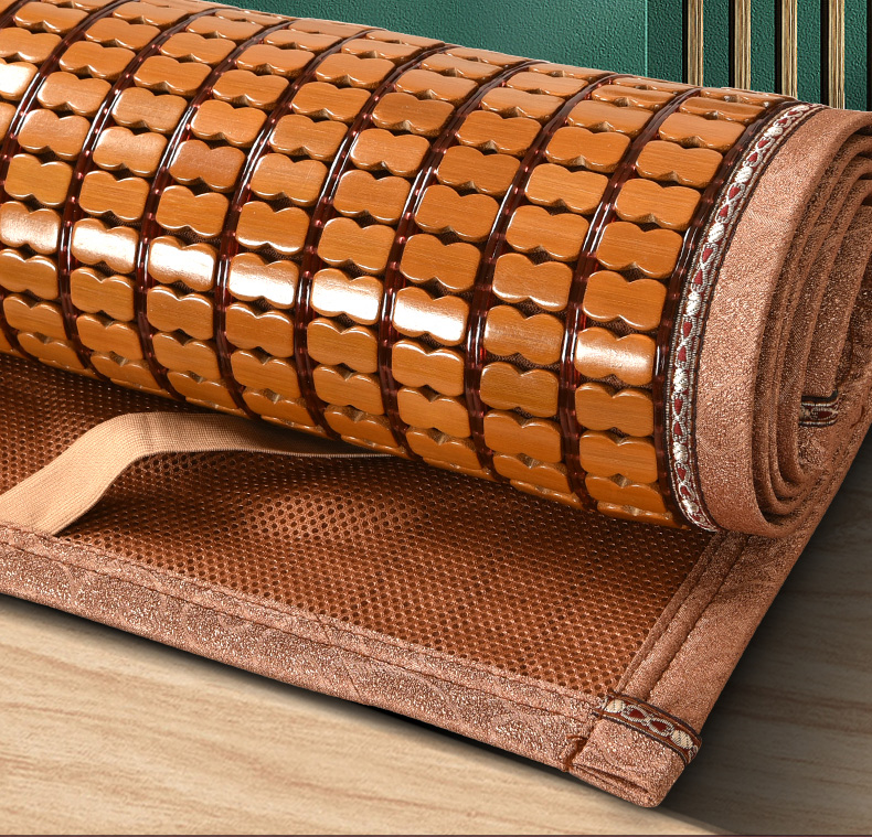 春龙麻将凉席 夏季天然竹子块碳化麻将席折叠1.8m双人床竹席垫1.