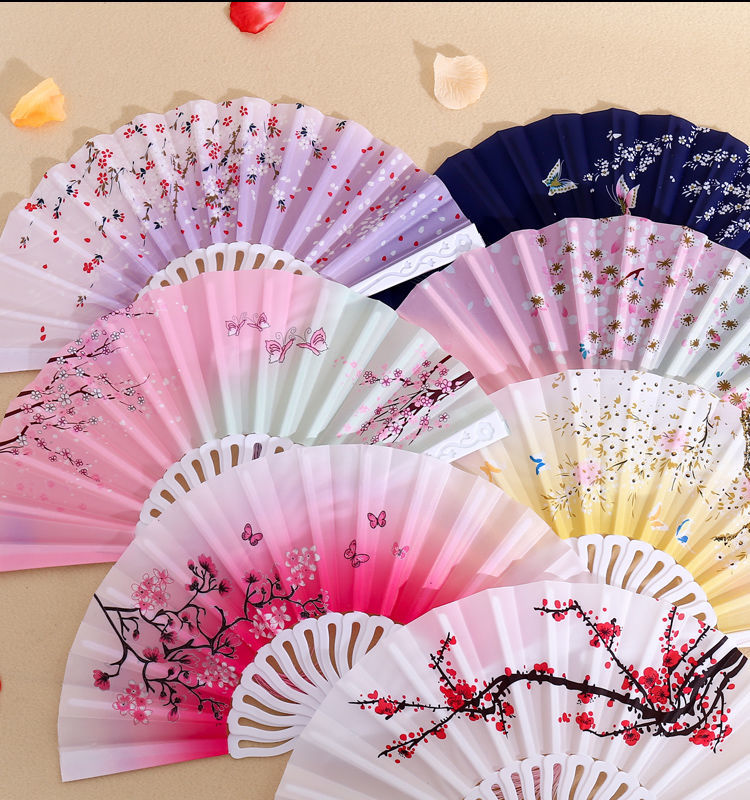 扇子折扇中国风女式学生古风流苏夏季随身携带古装汉服塑料折扇 15