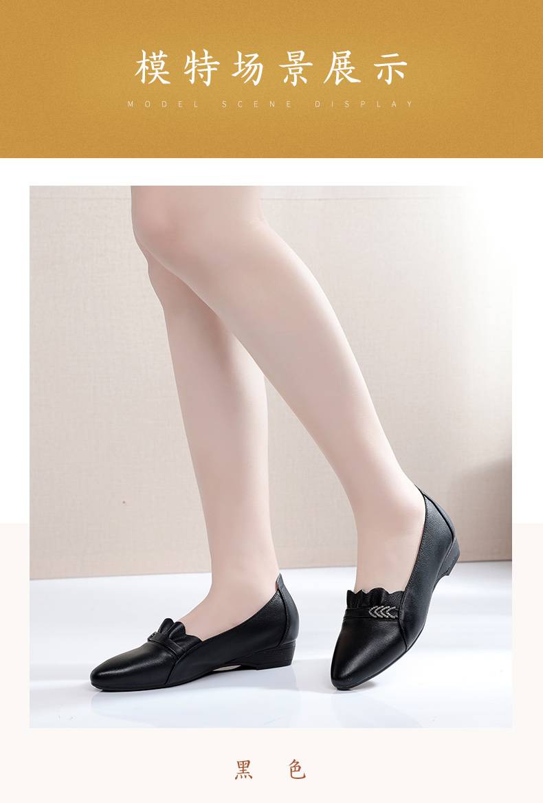 中年女士大码船鞋中老年人夏天穿的软底皮鞋女款春秋真皮单鞋女低跟