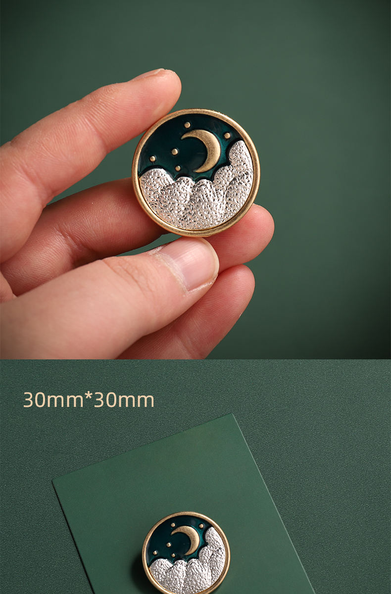 复古胸针情侣一对日月宫廷徽章胸章西装大衣包包配饰男女别针扣69moon