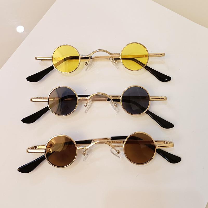 蜜丝刘新品迷你小眼睛男超小框圆形复古墨镜男女款迷你小圆框太子镜