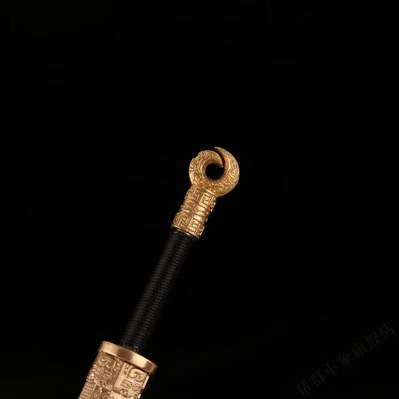 短柄刀剑微缩1比6汉环首刀唐l横刀黄铜装具不锈钢柄未开刃黑色60以上