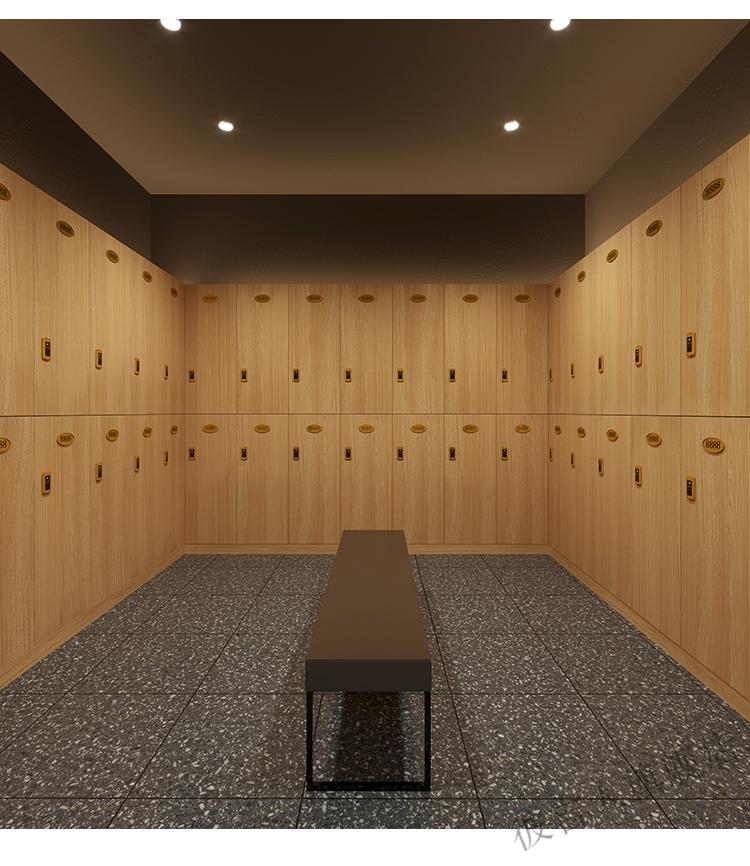 木质洗浴中心健身房更衣柜浴室浴池澡堂游泳馆瑜伽馆储物柜员工柜 2层