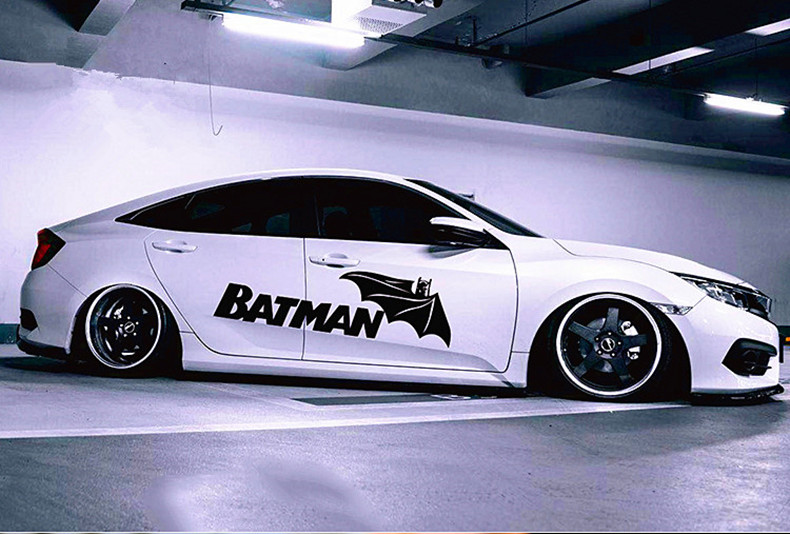 汽车车门遮痕划痕车贴纸 蝙蝠侠车贴个性改装拉花汽车划痕遮挡贴纸