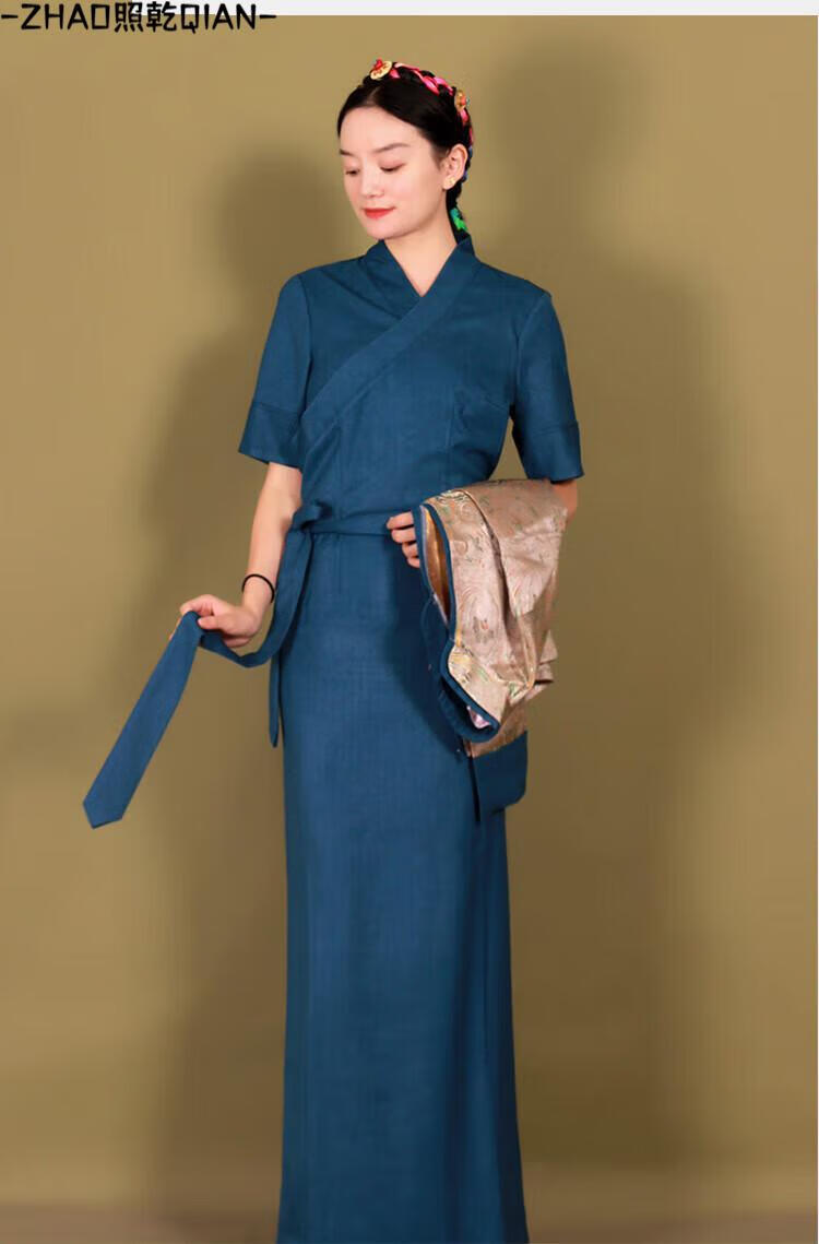 照乾藏族服装冬季冬天穿的新款藏装女民族博拉两件套藏服西藏服民族风