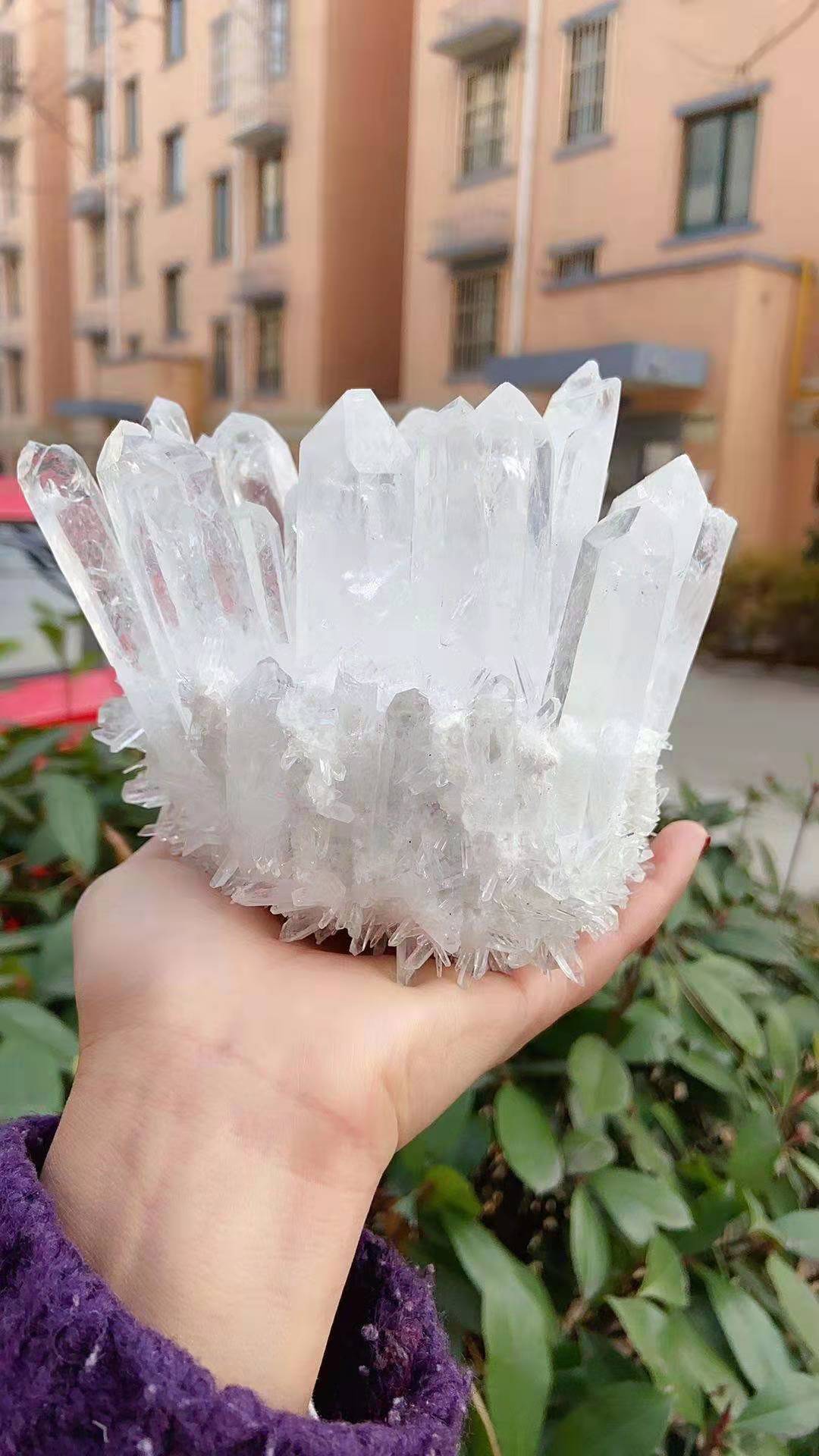 天然白水晶簇原石摆件 消磁石家居摆件奇石水晶簇sn5981 编号 13