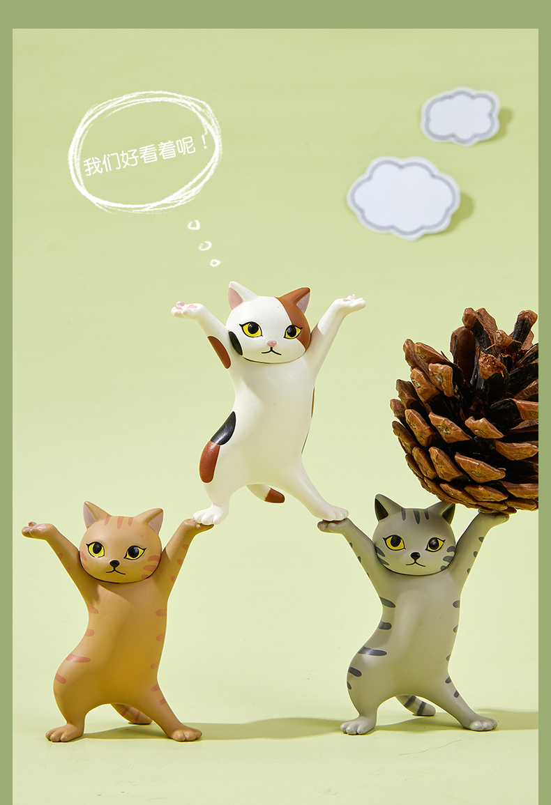 今霸【官方】正版qualia猫咪笔架妖娆猫托笔猫猫笔架举笔猫笔托创意