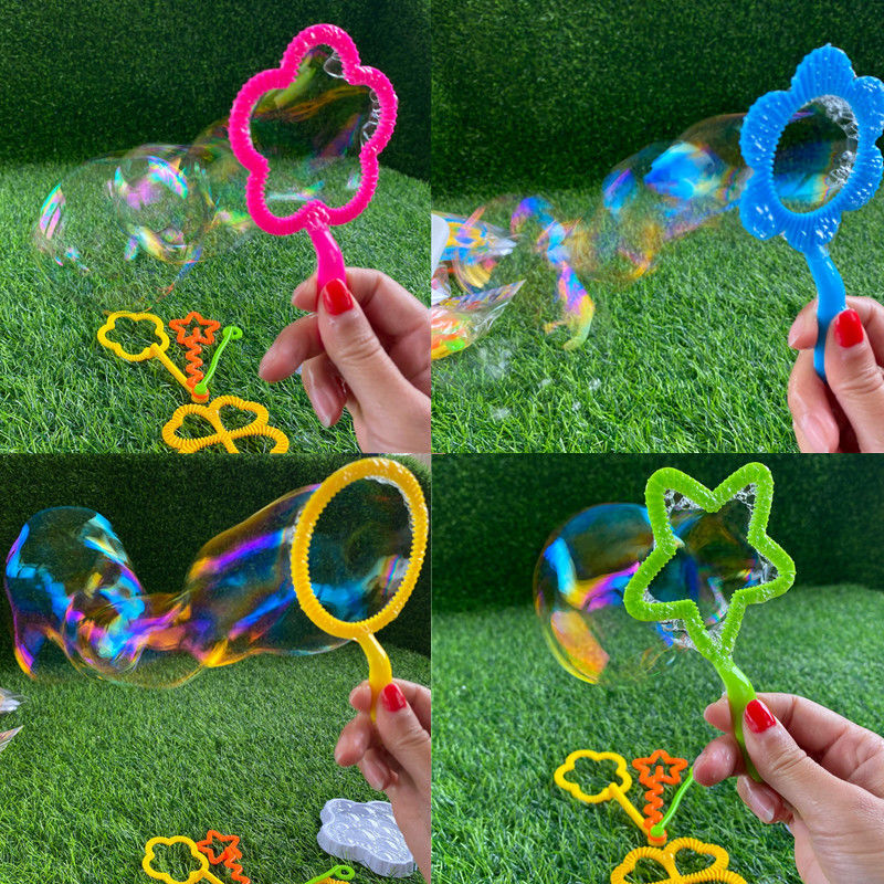 适用于儿童吹泡泡玩具吹泡泡多款形状爱心口吹泡泡棒工具七彩泡泡