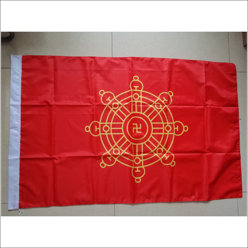 译古 卍字旗 佛教旗万字旗莲花旗旗五色旗六字真言寺庙旗佛旗飘旗