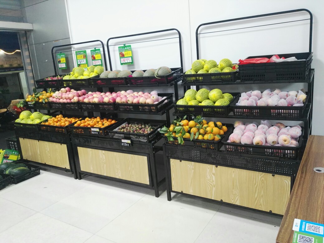 蔬菜货架展示架超市四层水果货架新款多功能便利店卖菜水果的架子四层