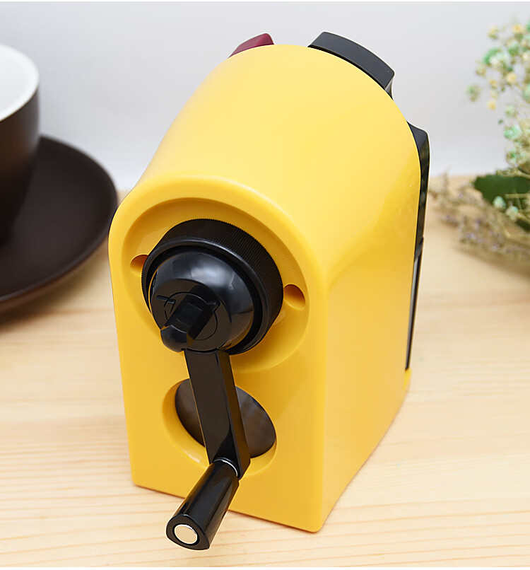 日本carl咖路笔刨einstein手摇铅笔刀削笔器两档可调节cms110黄色