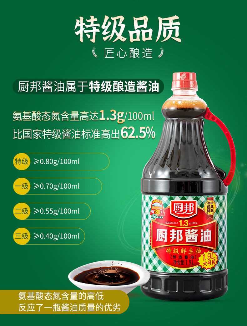 厨邦酱油特级鲜酿造酱油生抽原创经典鲜味红烧炒菜凉拌提鲜家用蘸料