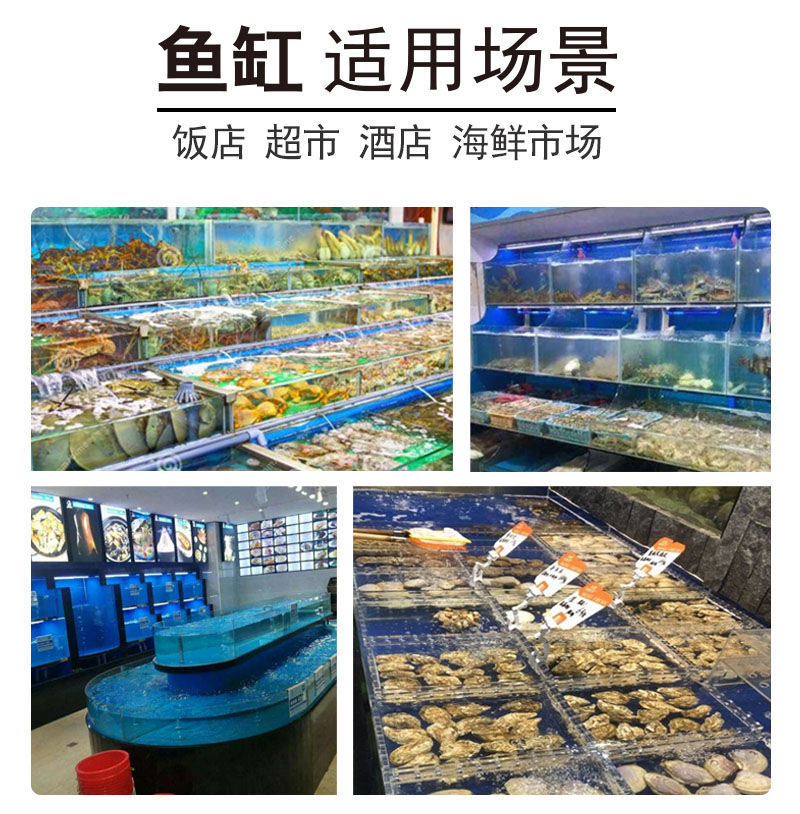 海鲜鱼缸 两层酒店饭店超市专用贝类池海鲜池商用玻璃鱼缸定做 定制勿