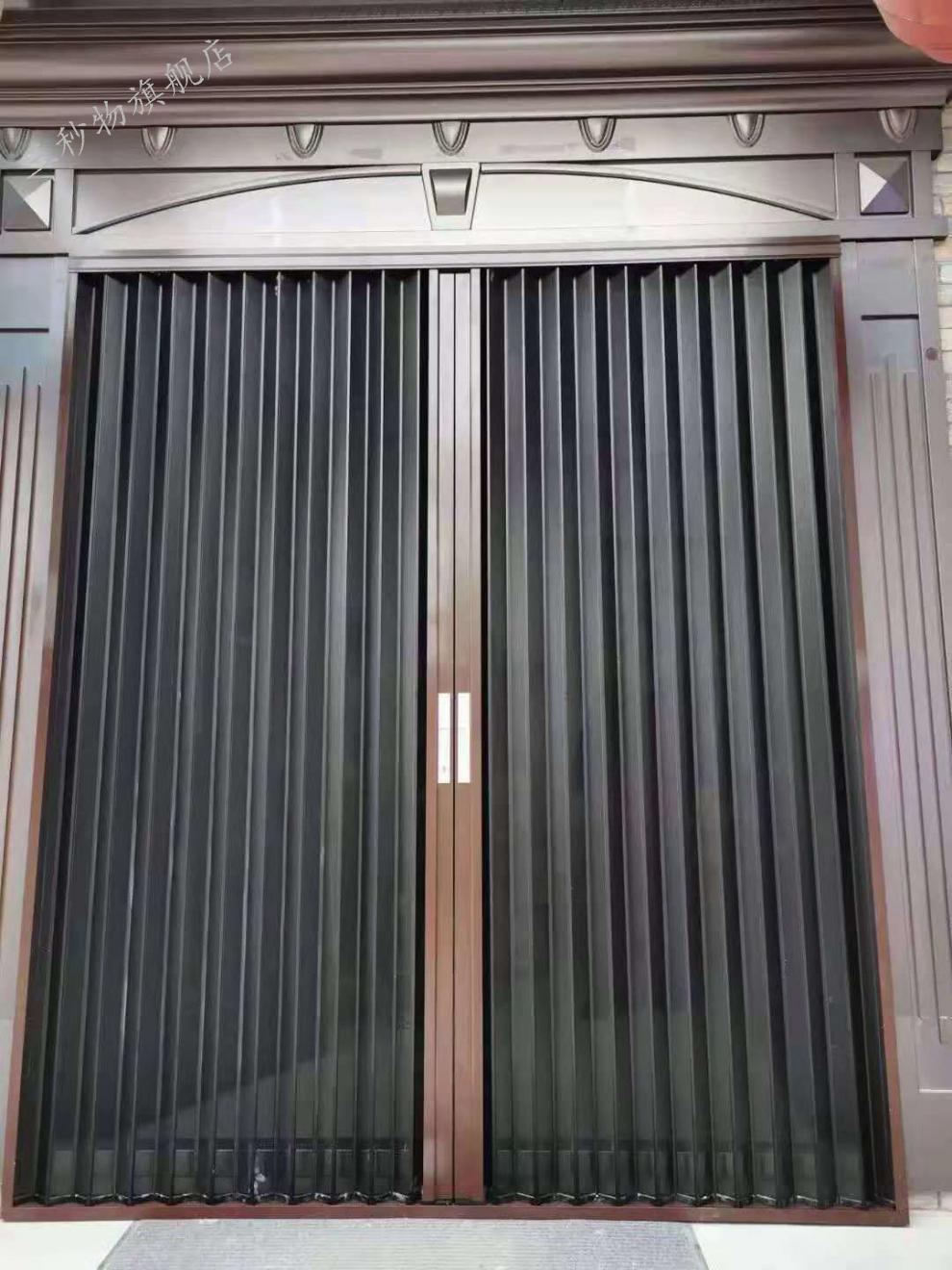 金刚砂门帘金刚网折叠纱门防猫狗防鼠带锁防盗铝合金隐形推拉防蚊金属