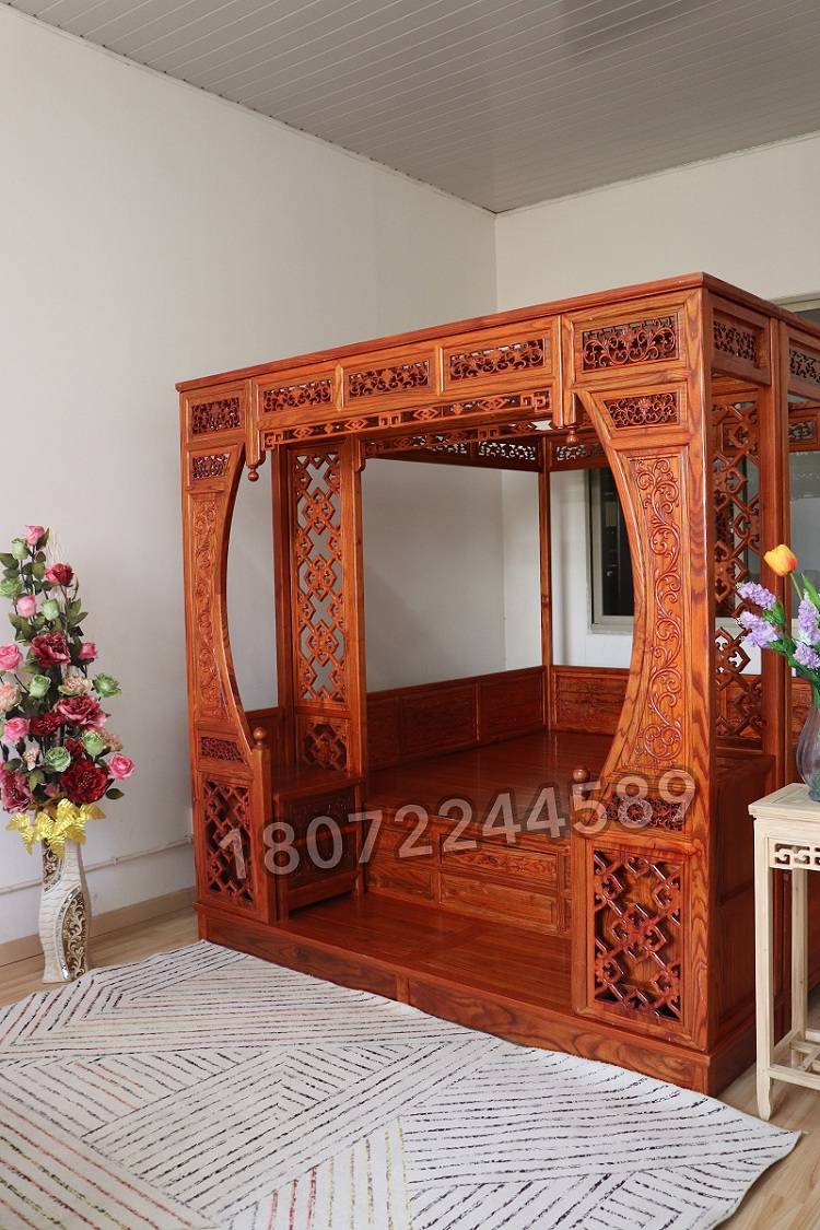 仿古床明清大床 花好月圆(含2个床头柜) 到楼下 1点8米【图片 价格