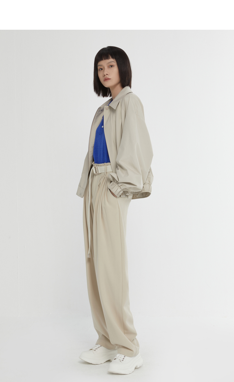 bosie石津川21秋新款百搭自然夹克质感流行外套潮灰绿m