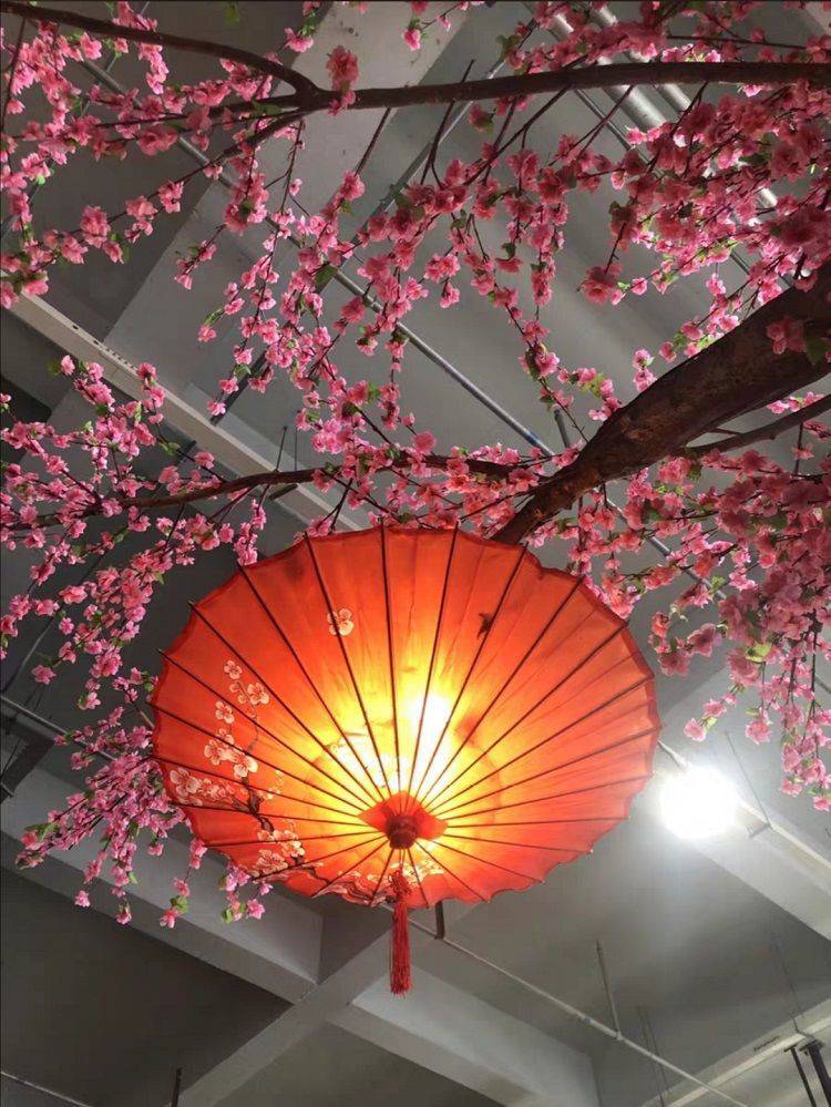 油纸伞灯中国风古装拍照江南风装饰伞景区饭店农家乐民宿茶楼吊灯1号