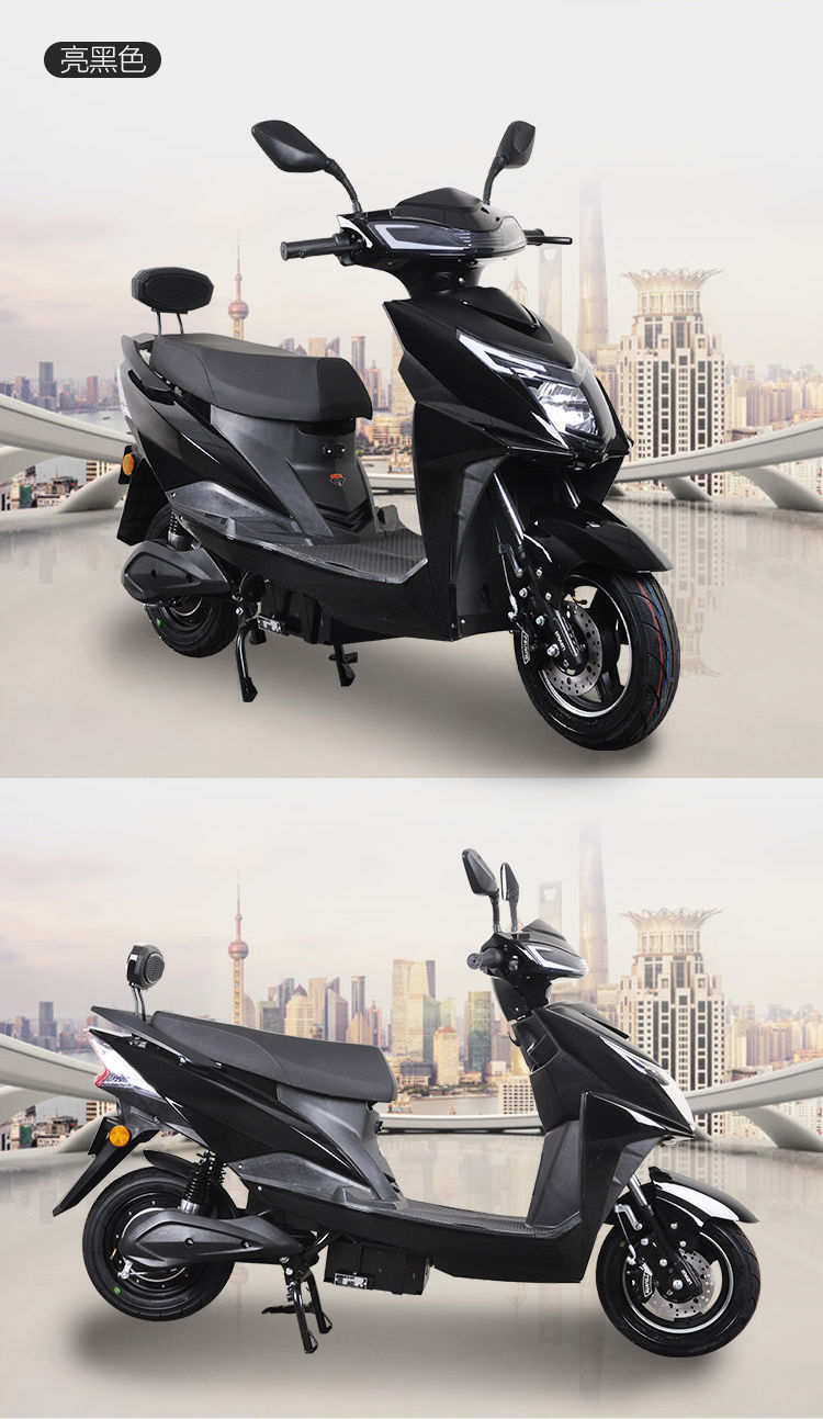 车成人电动摩托车踏板车60伏72v电摩新皎月白配装5个22a电池黑金电池