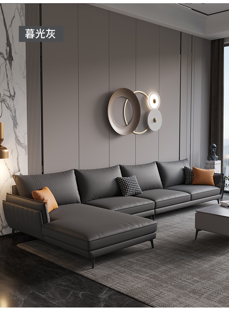 凯芙拉 意式轻奢沙发免洗科技布大小户型现代简约北欧客厅家具y703l