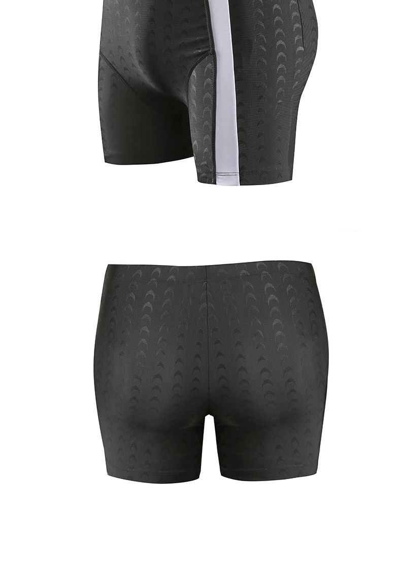 防尴尬泳裤男五分速干游泳裤男士防水泳衣游泳装备仿鲨鱼皮 单短裤 m