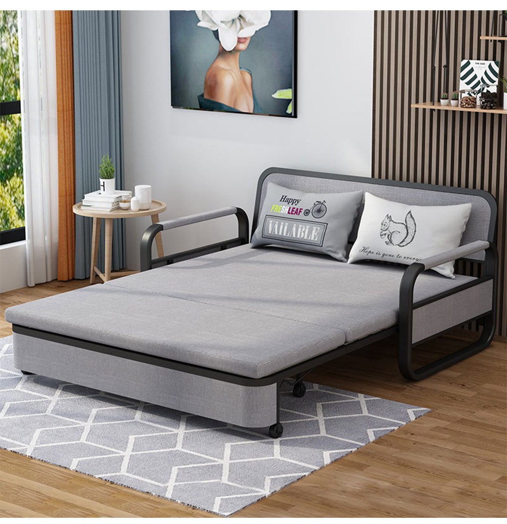 也度 沙发床折叠两用小户型双人1.5米两用布 艺1.2多功能1.