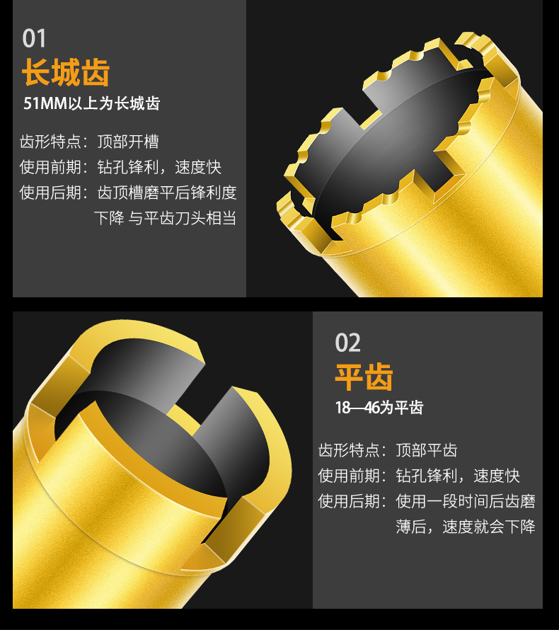 短水钻头150石材混凝土楼板180烟道打孔暗线盒开孔器短款水钻钻头 φ