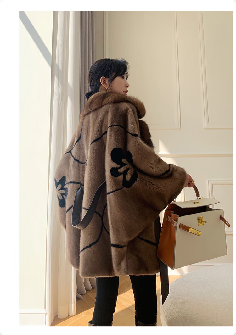 杜莎菲尼(dosrfini) 品牌中长款洋气减龄貂皮大衣女秋冬新款时尚气质