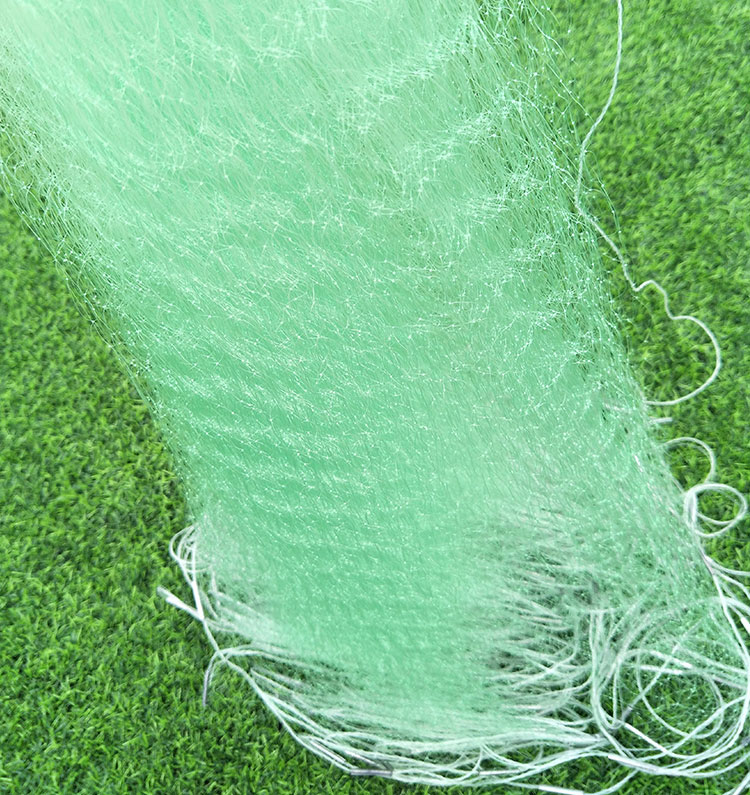 单层绿色丝渔网丝网鱼网沉网加重粗丝捕鱼网粘渔网拉网渔具 绿丝4米高