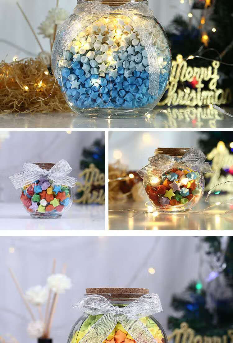 现货直发星瓶玻璃许愿瓶漂流瓶创意饰品成品星星折纸七夕礼物生日礼品