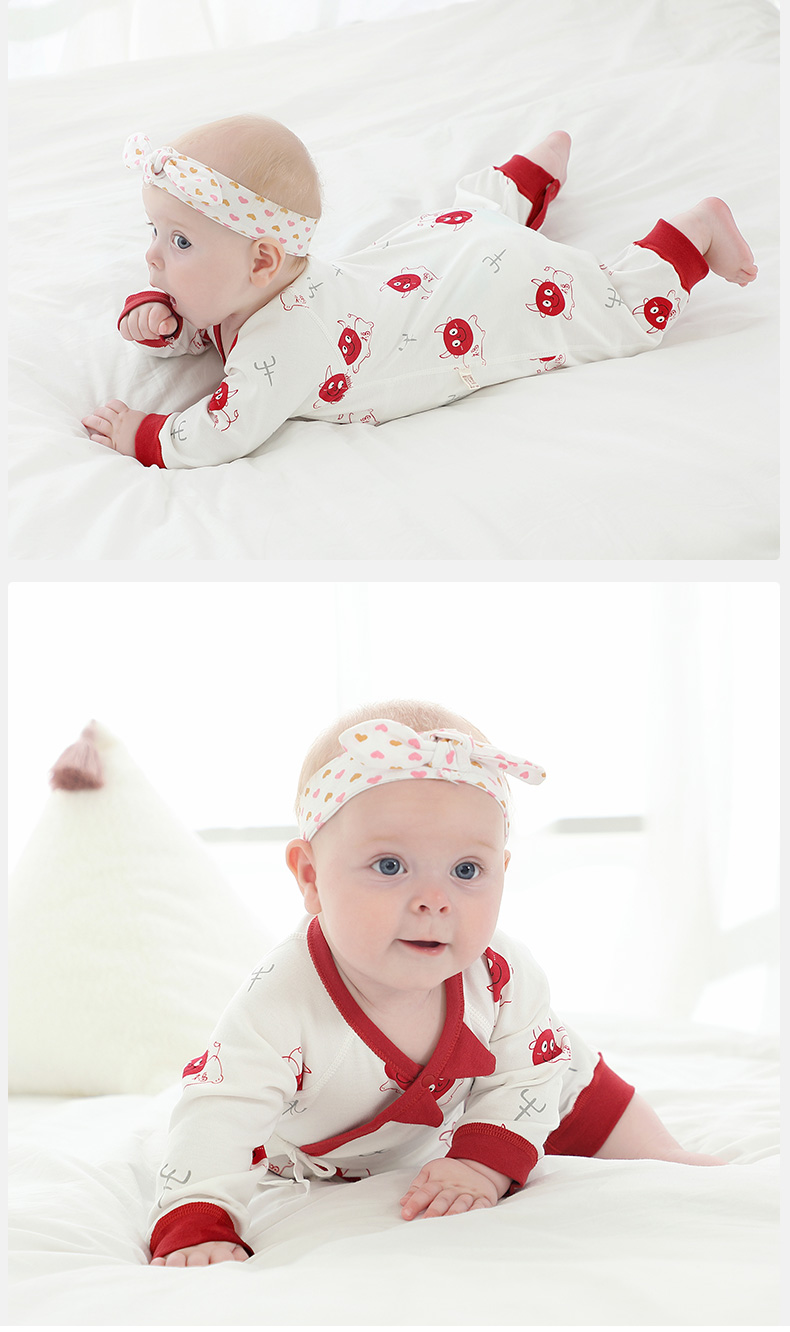 女婴衣服刚出生牛宝宝连体衣男女婴儿春秋无骨衣服新生儿哈衣薄款夏季