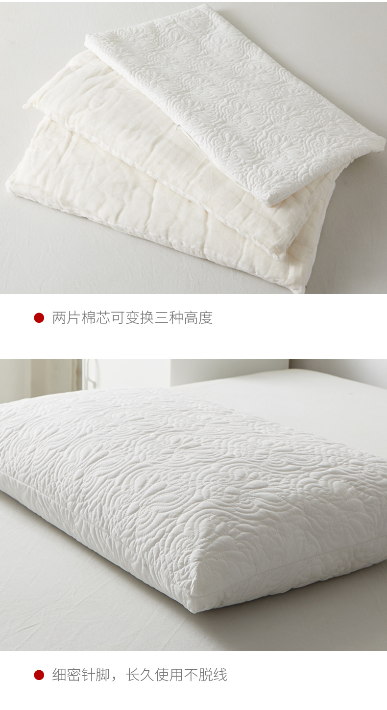新疆棉花枕头 新疆棉花枕头低枕纯棉花填充单人枕芯家用棉儿童一对护