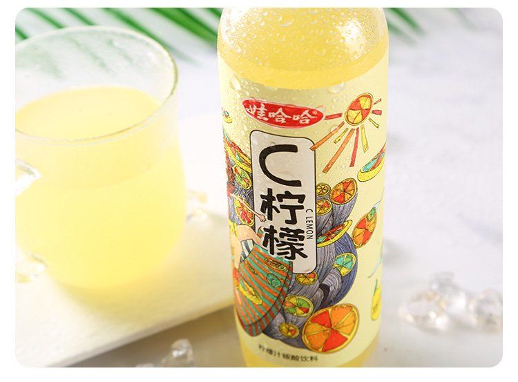 娃哈哈c蜜桃汁碳酸飲料530ml812瓶網紅果汁整箱530ml8瓶c蜜桃