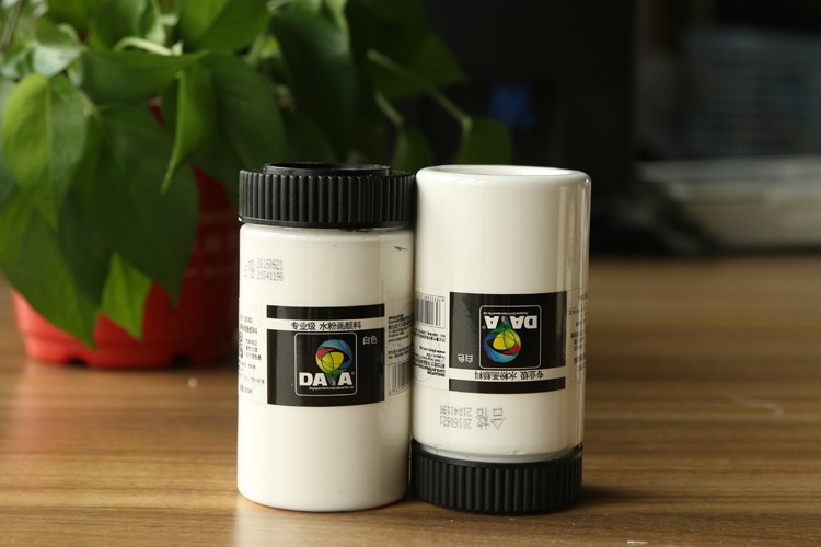 两瓶300ml500ml大瓶白色大洋大白白色水粉画颜料300ml黄绿袋装单支