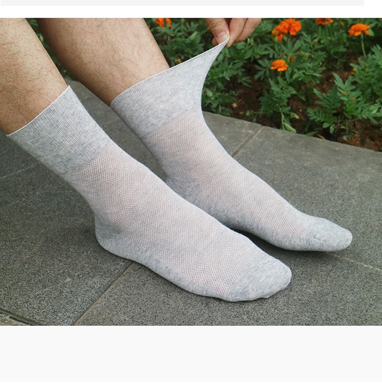 松口袜子男劲松老年袜春夏薄男士棉松口袜子老年人脚肿宽松袜不勒脚